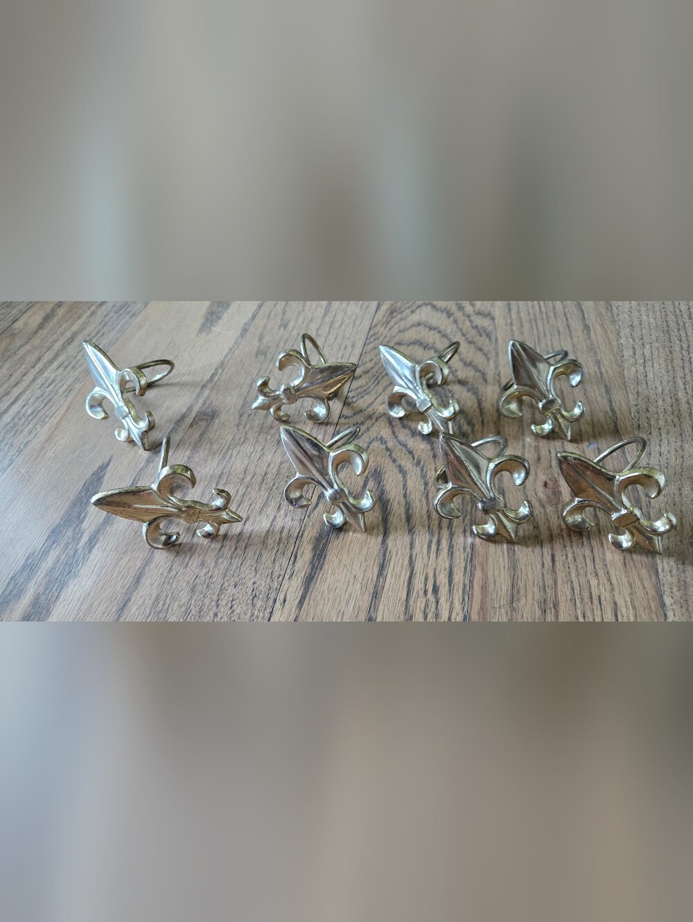 Vintage Brass Fleur-de-Lis Napkin Rings